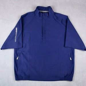 Zero Restriction Golf Pullover Mens Size M Blue Tour Series 1/4 Zip Short Sleeve